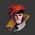 3D Styled Cartoon Character With Red Hair Black Headband And Yellow Coat