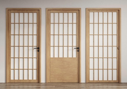 Japanese-style swing door single door 3d model