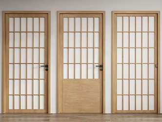 Japanese-style swing door single door 3d model