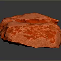 Natural Red Stone With Textured Surface For Decorative Building And Construction Use 3d model
