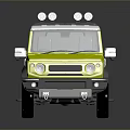 Green Compact Pickup Truck With Roof Rack And Two Tone Exterior Design