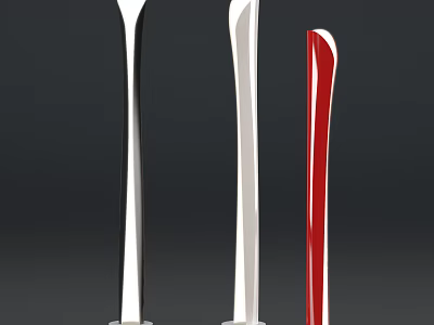 Stylish Modern Floor Lamps In Black White Red For Contemporary Interior Design 3d model