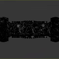Kids Black Textured Toy Dumbbell With Tire Shaped Ends And White Dots