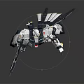 White Gundam Robot Figure With Multiple Weapons And Wing Like Equipment In Standing Stance
