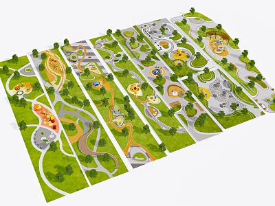 Modern Park Belt Park model