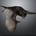 Mythical Winged Creature Character With Menacing Sharp Teeth And Rough Skin 3d model