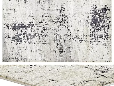 Modern Abstract Square Rug With Gray White Black Textured Soft Plush Design 3d model