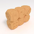 Modern Dice Wooden Dice Stacking Combo 3d model