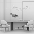 Light Luxury Dining Table and Chair Combination 3d model