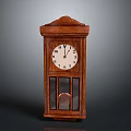 Vintage Wooden Mantel Clock With Glass Door Round Dial And Pendulum