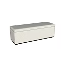 White Plush Storage Bench With Soft Upholstery And Black Legs 3d model