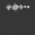 White Crystal Geometric Shapes In Different Sizes Arranged On Dark Background