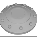 Gray Circular Mechanical Part With Evenly Spaced Raised Bolts 3D Rendering 3d model