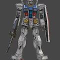 Gundam Mechanical Robot Model In Standing Pose With Shield And Weapon 3d model