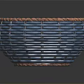 Blue Handwoven Storage Basket With Brown Rim For Home Organizing And Decor