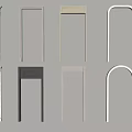 Various Door Frame Designs With Arch And Straight Styles In White And Gray
