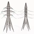 Industrial Equipment Electricity Pylons Featuring Steel Tower Structures And Power Lines