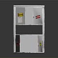 Metal Safety Storage Cabinet With Open Doors And Red Yellow Warning Labels