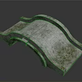 3D Model of Moss Covered Stone Arch Bridge with Natural Stone Texture