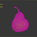 Ripe Yellow Pear with Red Spots and Brown Stem on Gray Background 3d model