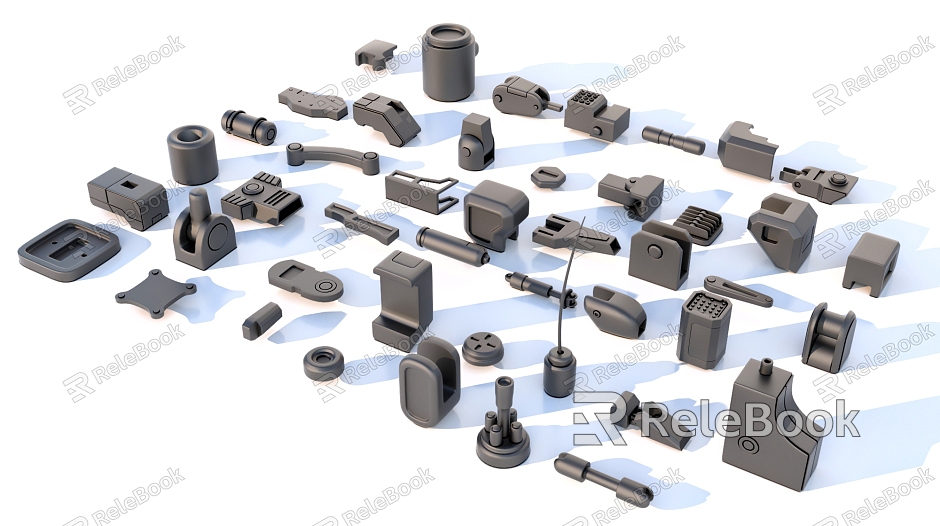 Hard surface mechanical parts combination of mechanical parts model