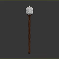 Handcrafted Decorative Axe With Shiny Metal Head And Twisted Wooden Handle