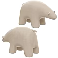Cute Bear Shaped Stool in Beige Fabric for Kids Room Decor