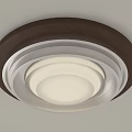 Modern Stylish Ceiling Light With Multi Layered Wooden Frame And Silver Metal Ring