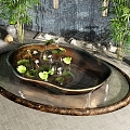 Landscape sketch design of lotus bowl fountain 3d model