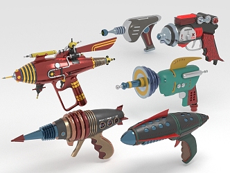 toy gun alien sci-fi pistol retro ray gun 3d model