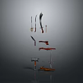 Various Types of Weapons Collection Including Swords Knives Gun and Hammer