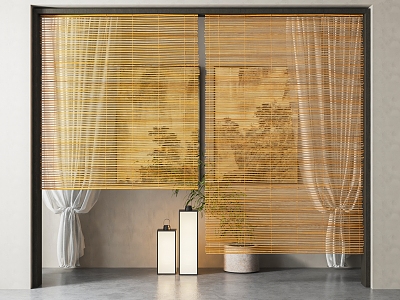 New Chinese Bamboo Curtain Bamboo Rolling Shutter Door model