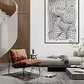 Modern Duplex Living Room Interior Design With Staircase Chandelier Sofa and Curtains