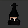 Black Velvet Women Shoes With Ankle Strap Block Heel And Blue Butterfly Decoration
