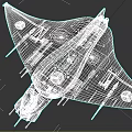 Sci-fighter aircraft space plane spaceship 3d model