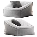 Light Gray Bean Bag Chair with Soft Fabric and Cozy Pillow for Comfortable Living Space