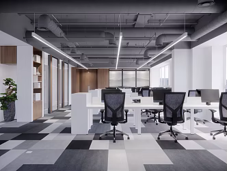 modern public office area office 3d model