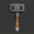 Sturdy Blue Hammerhead With Orange Wooden Handle And Metal Shaft For Hardware Tools