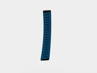 Blue Long Strip Object With Multiple Black Rectangular Grooves On Surface 3d model
