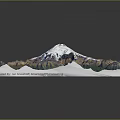 3D Natural Landscape Model With Snow Capped Mountain Range Glaciers And Valleys
