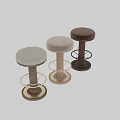 Natural Wooden Bar Stool With Woven Structure And Fabric Seat Design