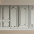 Elegant White Wardrobe Design With Ornate Carved Panels And Decorative Frames 3d model