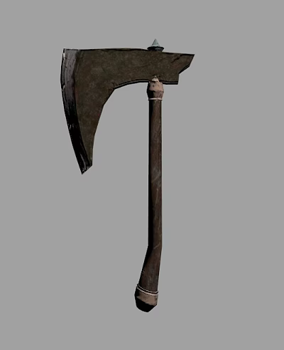 Classic Agricultural Equipment Axe With Wooden Handle And Metal Blade For Farming Tasks 3d model