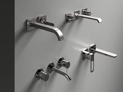 10 modern faucet wall drain faucet 3d model