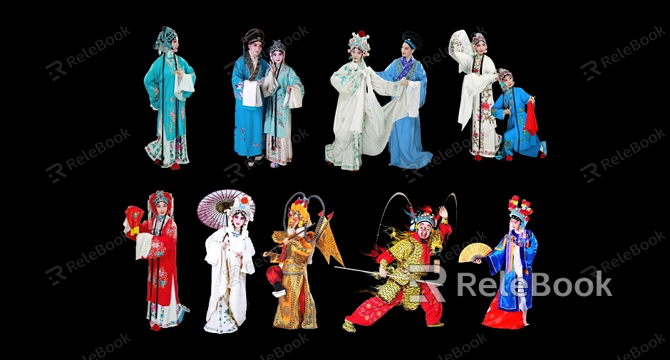 2D Peking Opera Characters Opera Characters Hua Dan Mask model