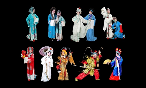 2D Peking Opera Characters Opera Characters Hua Dan Mask 3d model