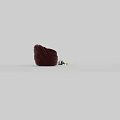 Modern Pleated Velvet Upholstered Single Sofa In Burgundy And Dusty Blue For Elegant Living Room