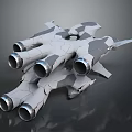 Futuristic Spaceship Design With Multiple Engines And Advanced Geometric Structure For Space Exploration 3d model