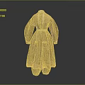 Traditional Vintage Dress With Long Sleeves Decorative Belt And Embroidery Details