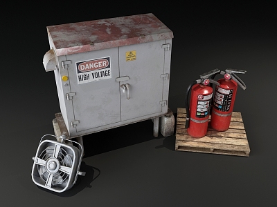 Modern fire extinguisher fire extinguishing 3d model